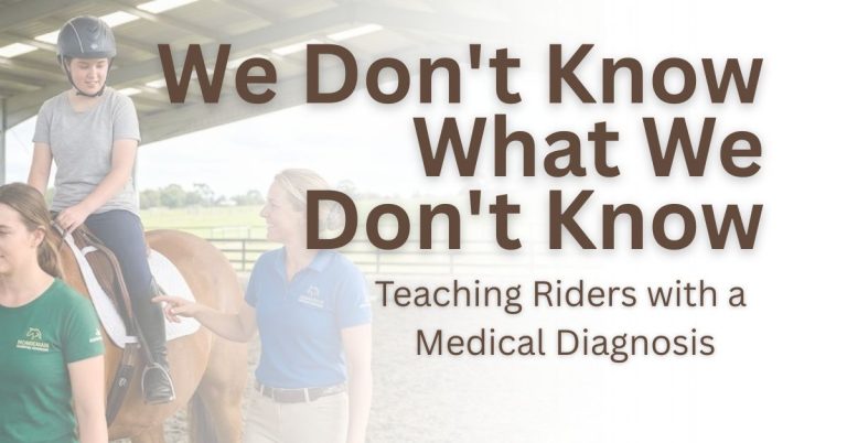 We don't know what we dont know - teaching riders with a medical diagnosis